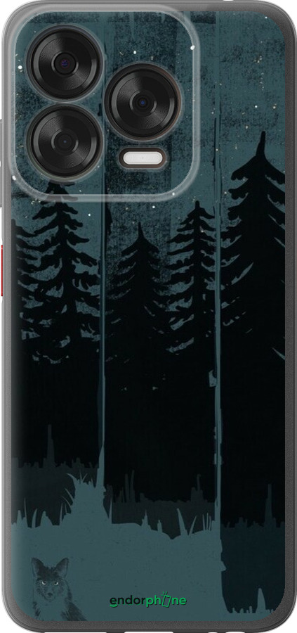 Силіконовий чехол Лисиця та нічний ліс для ZTE Nubia V70 Design - 6481u-4084 изображение 