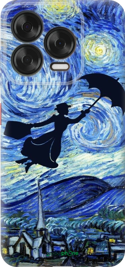 Силиконовый чехол С изображением Мэри Поппинс «Звездная ночь» для ZTE Nubia V70 Design - 6487u-4084 изображение 