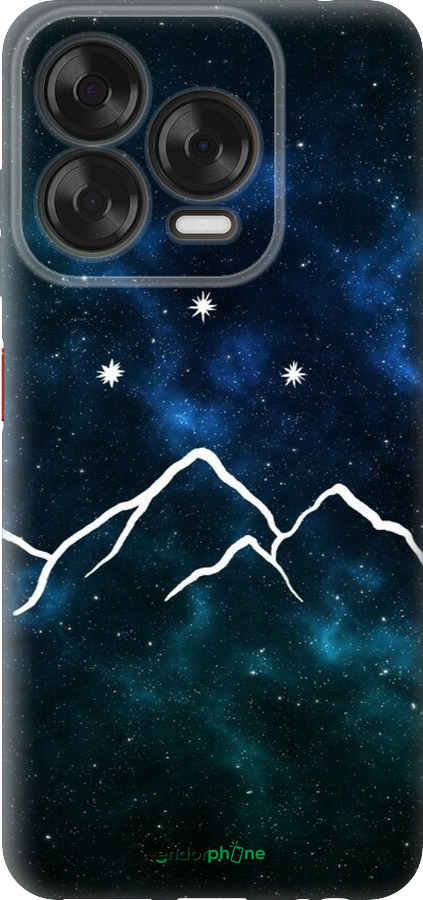 Силиконовый чехол Горы и звезды нарисованы на фоне галактики для ZTE Nubia V70 Design - 6490u-4084 изображение 