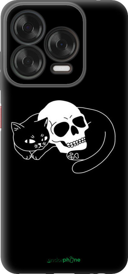 Силиконовый чехол С изображением кота и черепа для ZTE Nubia V70 Design - 6491u-4084 изображение 