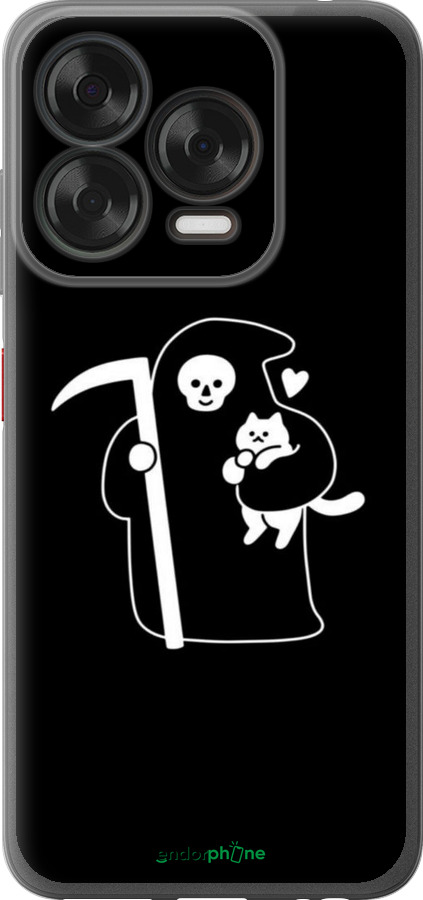 Силиконовый чехол Минималистичный арт: смерть и кошка для ZTE Nubia V70 Design - 6529u-4084 изображение 