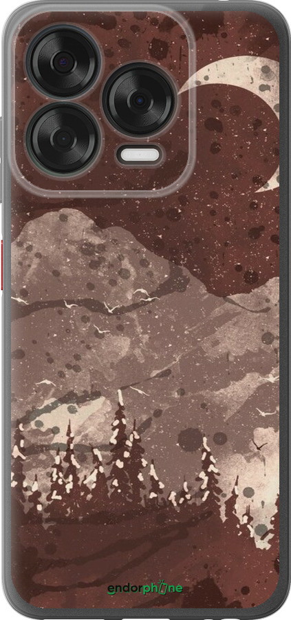 Силиконовый чехол С изображением лунного пейзажа в ночном лесу для ZTE Nubia V70 Design - 6546u-4084 изображение 