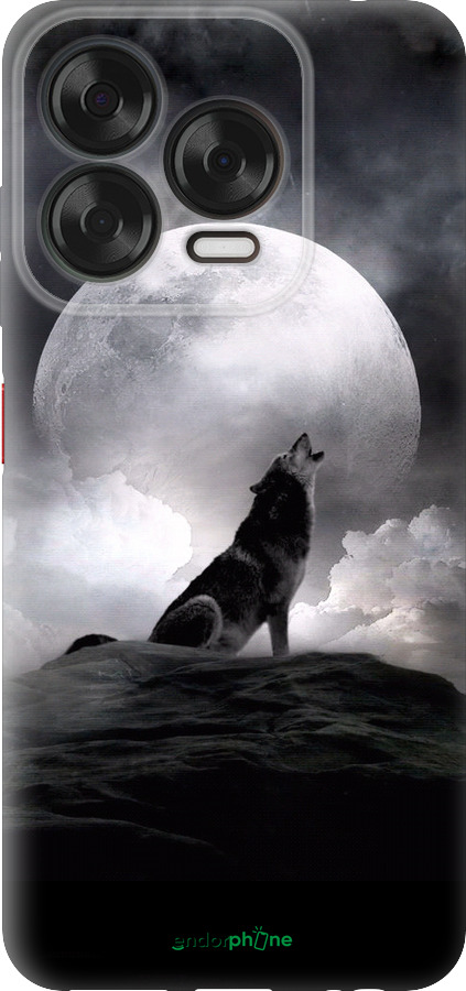 Силіконовий чехол Вовк, що виє для ZTE Nubia V70 Design - 934u-4084 изображение 