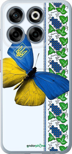 Силиконовый чехол Желто-голубая бабочка для ZTE Nubia V70 - 1054u-4083 изображение 