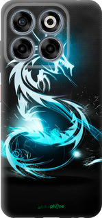 Силиконовый чехол Бело-голубой огненный дракон для ZTE Nubia V70 - 113u-4083 изображение 