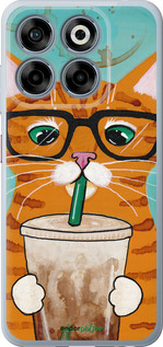 Силіконовий чехол Зеленоокий кіт в окулярах для ZTE Nubia V70 - 4054u-4083 изображение 