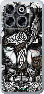 Силиконовый чехол Тату Викинг для ZTE Nubia V70 - 4098u-4083 изображение 