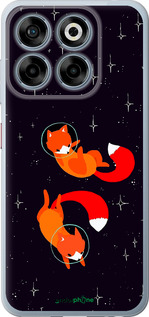 Силиконовый чехол Лисички в космосе для ZTE Nubia V70 - 4519u-4083 изображение 