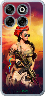 Силиконовый чехол Украинка с оружием для ZTE Nubia V70 - 5316u-4083 изображение 