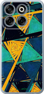 Силиконовый чехол Арт, абстракция, желтый, синий для ZTE Nubia V70 - 5382u-4083 изображение 