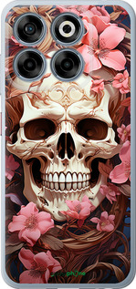 Силиконовый чехол Череп в розовых цветах для ZTE Nubia V70 - 5965u-4083 изображение 