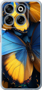 Силиконовый чехол Желто-голубые бабочки для ZTE Nubia V70 - 6046u-4083 изображение 