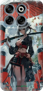 Силиконовый чехол Гейша-воин для ZTE Nubia V70 - 6124u-4083 изображение 