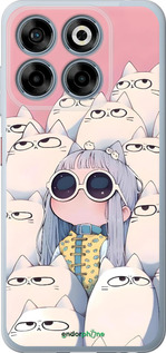 Силиконовый чехол Малышка с котами для ZTE Nubia V70 - 6295u-4083 изображение 