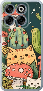 Силиконовый чехол Коты грибы для ZTE Nubia V70 - 6321u-4083 изображение 