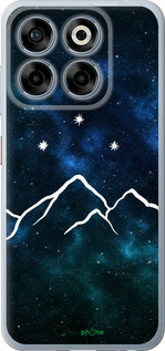 Силиконовый чехол Горы и звезды нарисованы на фоне галактики для ZTE Nubia V70 - 6490u-4083 изображение 