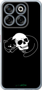 Силиконовый чехол С изображением кота и черепа для ZTE Nubia V70 - 6491u-4083 изображение 