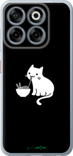 Силиконовый чехол С милым котом на черном фоне для ZTE Nubia V70 - 6528u-4083 изображение 