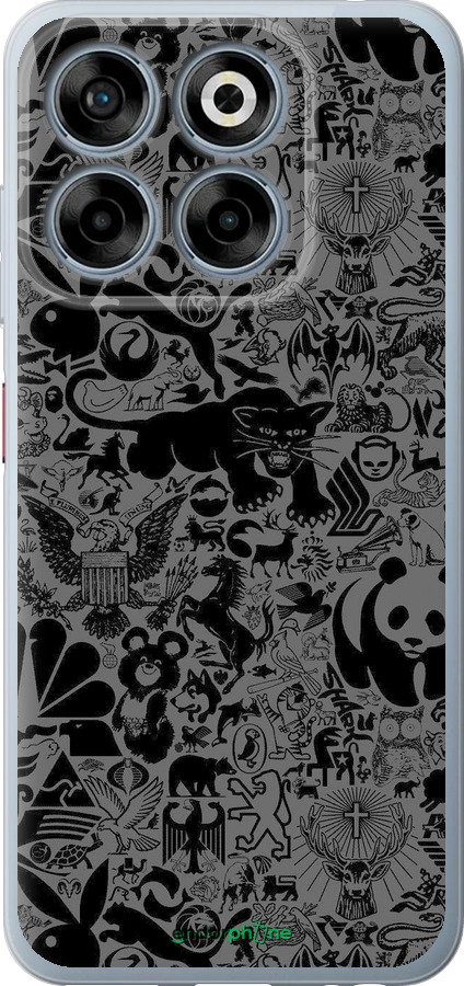 Силиконовый чехол Чёрно-серый стикер бомбинг для ZTE Nubia V70 - 2432u-4083 изображение 