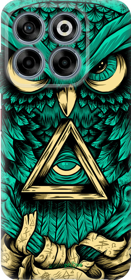 Силиконовый чехол Сова Арт-тату для ZTE Nubia V70 - 3971u-4083 изображение 