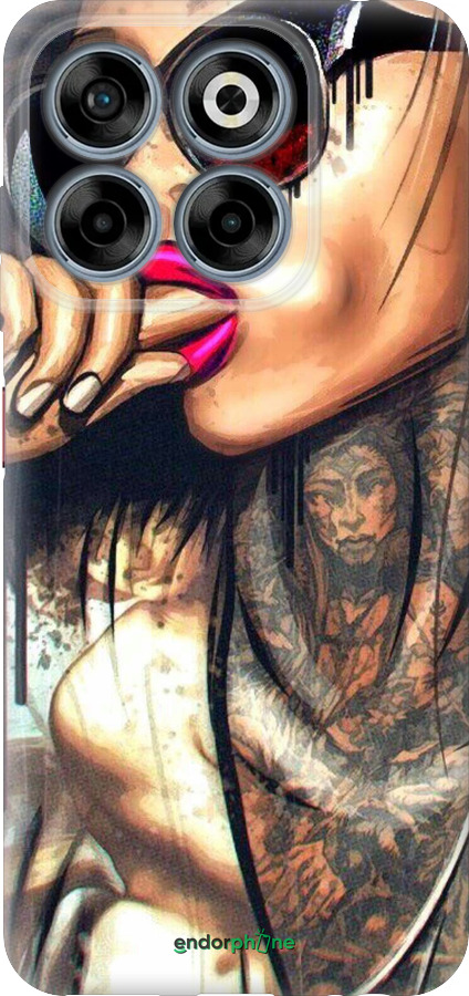 Силиконовый чехол Девушка в тату для ZTE Nubia V70 - 4001u-4083 изображение 