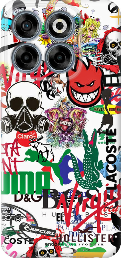 Силиконовый чехол Many different logos для ZTE Nubia V70 - 4022u-4083 изображение 