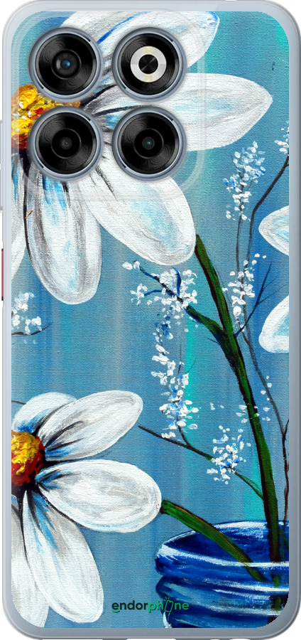 Силиконовый чехол Красивые арт-ромашки для ZTE Nubia V70 - 4031u-4083 изображение 
