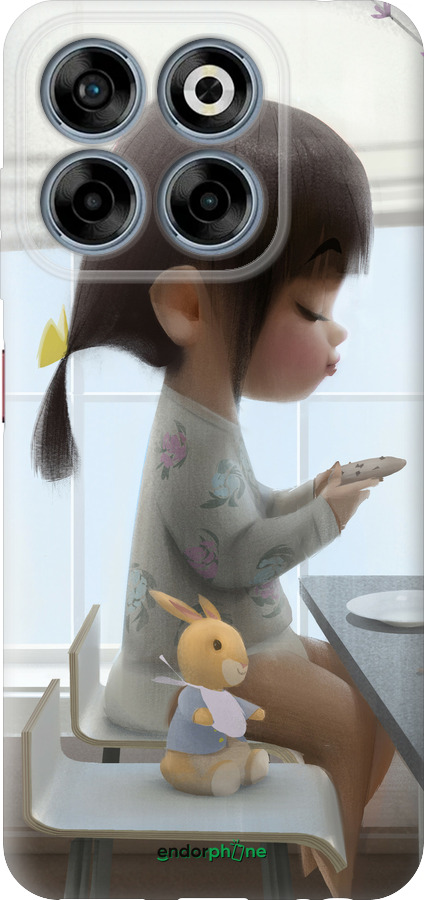 Силиконовый чехол Милая девочка с зайчиком для ZTE Nubia V70 - 4039u-4083 изображение 