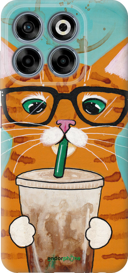 Силіконовий чехол Зеленоокий кіт в окулярах для ZTE Nubia V70 - 4054u-4083 изображение 