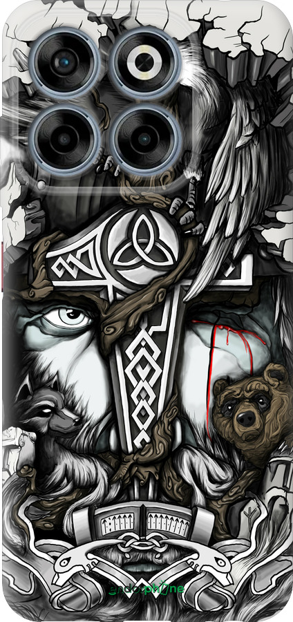 Силиконовый чехол Тату Викинг для ZTE Nubia V70 - 4098u-4083 изображение 