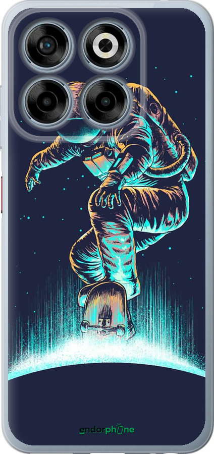 Силиконовый чехол Космонавт на скейтборде для ZTE Nubia V70 - 4145u-4083 изображение 