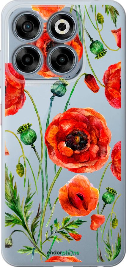 Силиконовый чехол Нарисованные маки для ZTE Nubia V70 - 4278u-4083 изображение 