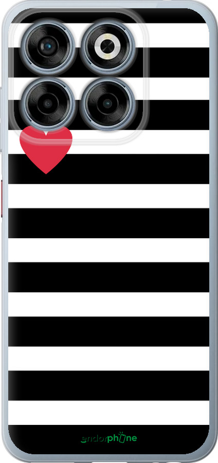 Силиконовый чехол Черно-белые полосы для ZTE Nubia V70 - 4461u-4083 изображение 