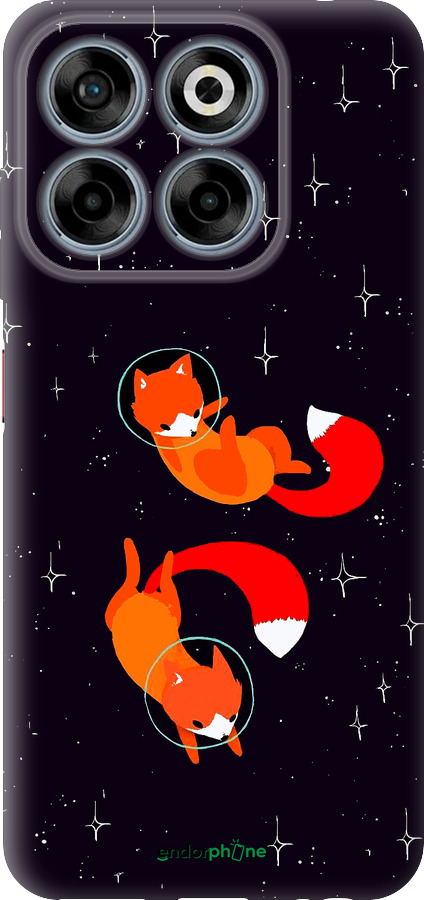 Силиконовый чехол Лисички в космосе для ZTE Nubia V70 - 4519u-4083 изображение 