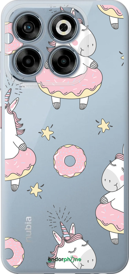 Силиконовый чехол Единорожки для ZTE Nubia V70 - 4659u-4083 изображение 