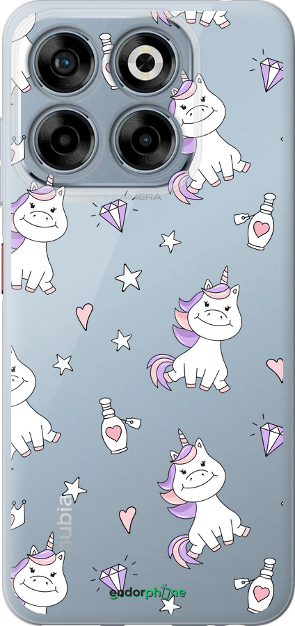 Силиконовый чехол Единорожка v2 для ZTE Nubia V70 - 4703u-4083 изображение 