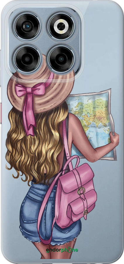 Силиконовый чехол Девушка с картой для ZTE Nubia V70 - 4704u-4083 изображение 