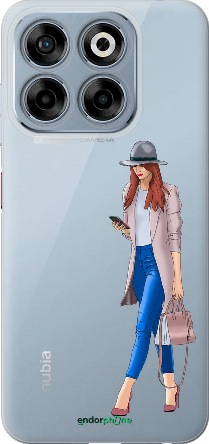 Силиконовый чехол Девушка 1 для ZTE Nubia V70 - 4751u-4083 изображение 