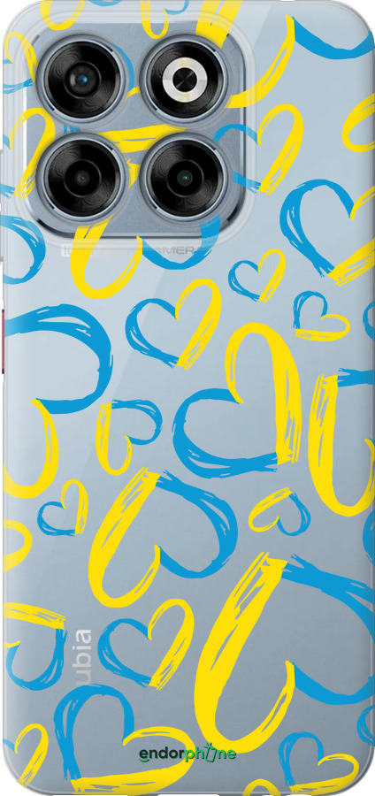 Силиконовый чехол Сердца UA для ZTE Nubia V70 - 5292u-4083 изображение 