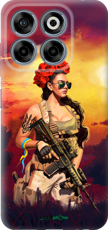 Силиконовый чехол Украинка с оружием для ZTE Nubia V70 - 5316u-4083 изображение 