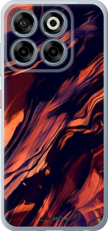 Силиконовый чехол Черно-оранжевая абстракция для ZTE Nubia V70 - 5340u-4083 изображение 