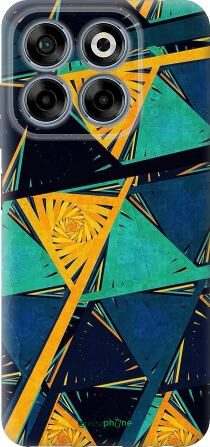 Силиконовый чехол Арт, абстракция, желтый, синий для ZTE Nubia V70 - 5382u-4083 изображение 