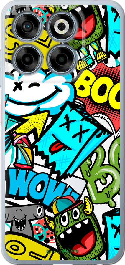 Силіконовий чехол Стікери v4 для ZTE Nubia V70 - 5508u-4083 изображение 