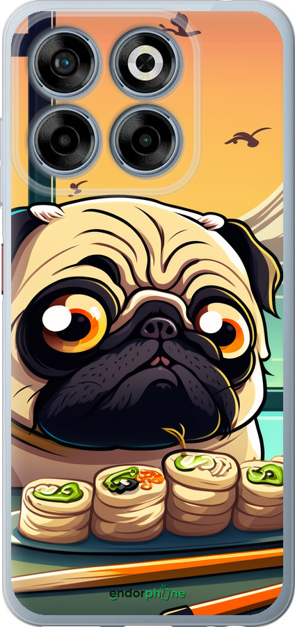 Силиконовый чехол Мопс и суши для ZTE Nubia V70 - 5588u-4083 изображение 