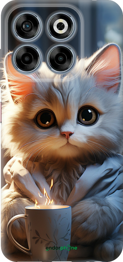 Силіконовий чехол Білий кіт для ZTE Nubia V70 - 5646u-4083 изображение 