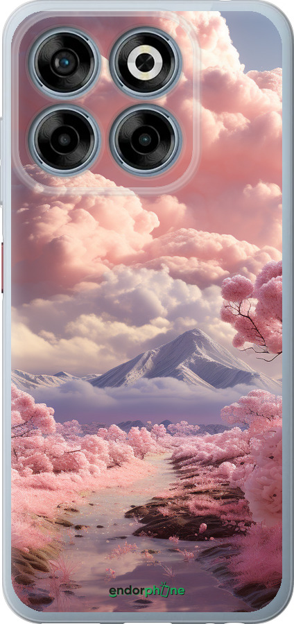 Силиконовый чехол Розовые облака для ZTE Nubia V70 - 5660u-4083 изображение 