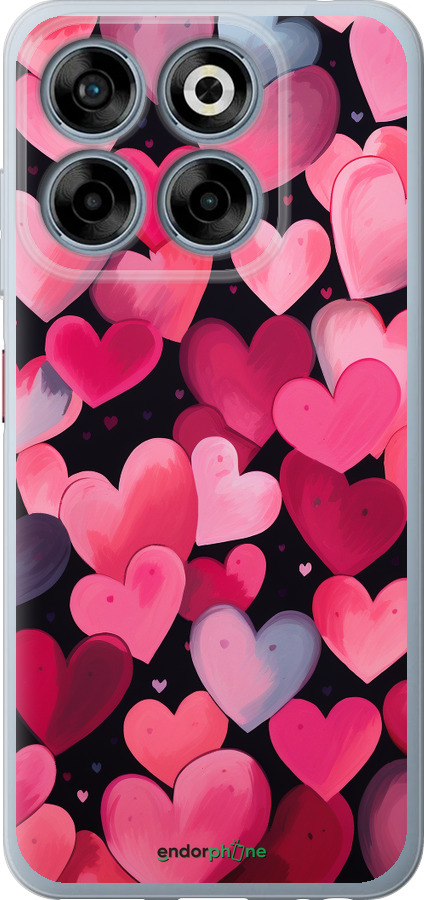 Силиконовый чехол Сердечки 4 для ZTE Nubia V70 - 5662u-4083 изображение 