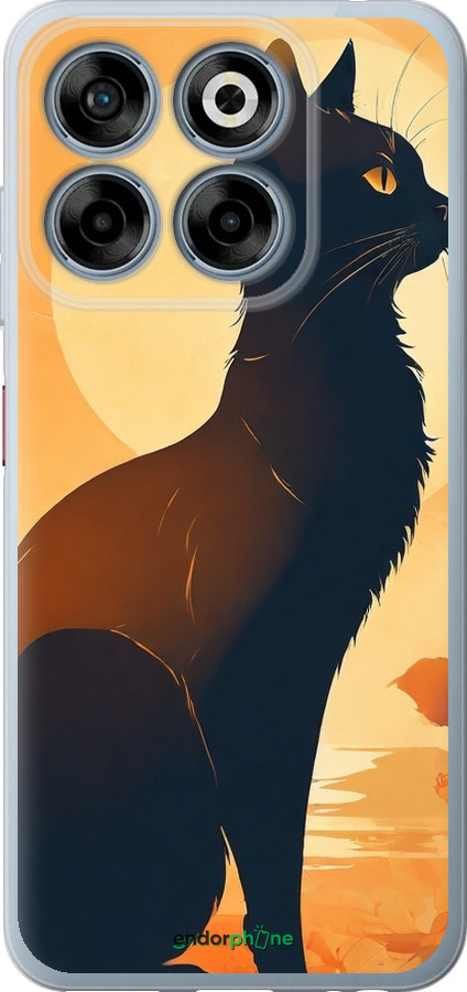 Силиконовый чехол Черная кошка v2 для ZTE Nubia V70 - 5830u-4083 изображение 