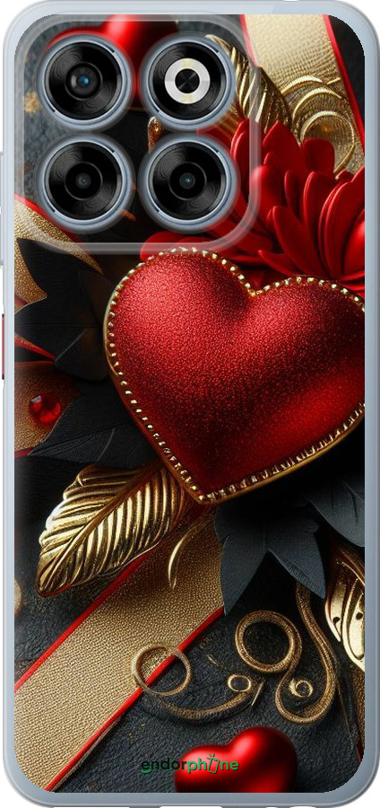 Силиконовый чехол Сердечки v2 для ZTE Nubia V70 - 5832u-4083 изображение 