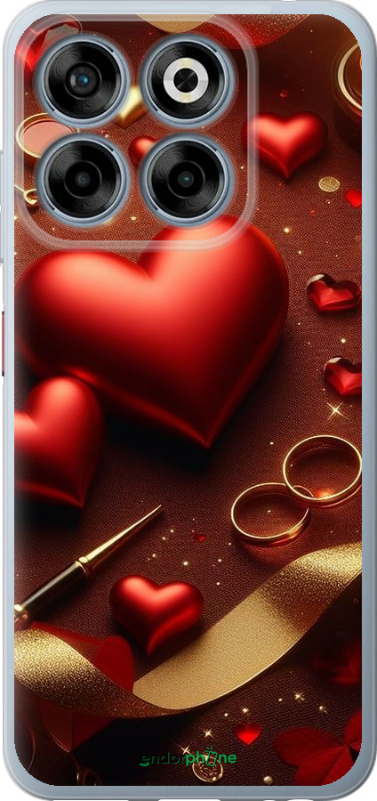 Силиконовый чехол Сердечки v3 для ZTE Nubia V70 - 5833u-4083 изображение 